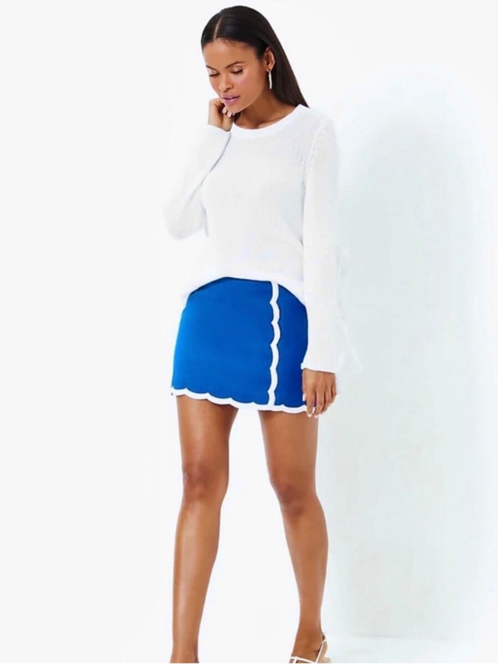 Lilly Pulitzer Michelina Mini Skort with White Scallop Trim